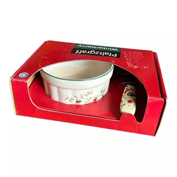PFALTZGRAFF Winterberry Stoneware DIP MIX SET  12 oz Ramekin w/ 5" Spreader NIB - Picture 2 of 4